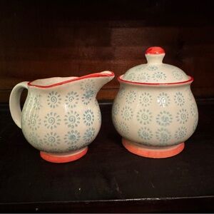 Signature Housewares Inc. | Ceramic Sugar & Cream Set in Blue Swirl Pattern
